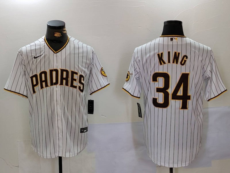 Men's San Diego Padres Michael King #34 White Home Limited Player Jerseys