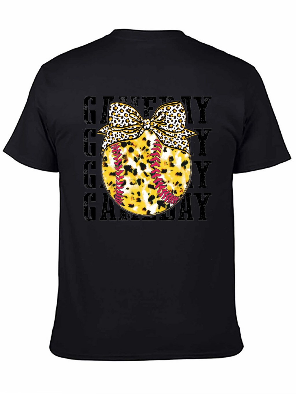Game Day Baseball Leopard Bow T-Shirt