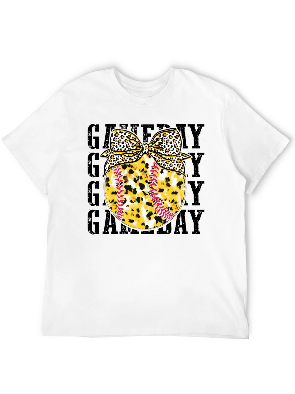 Game Day Baseball Leopard Bow T-Shirt