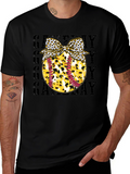 Game Day Baseball Leopard Bow T-Shirt