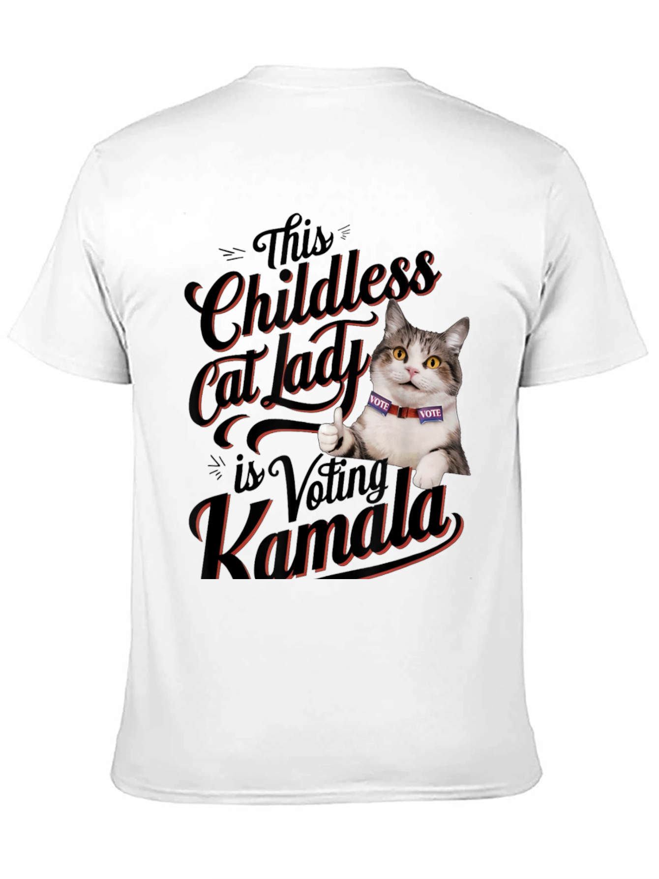Childless Cat Lady Voting Kamala T-Shirt