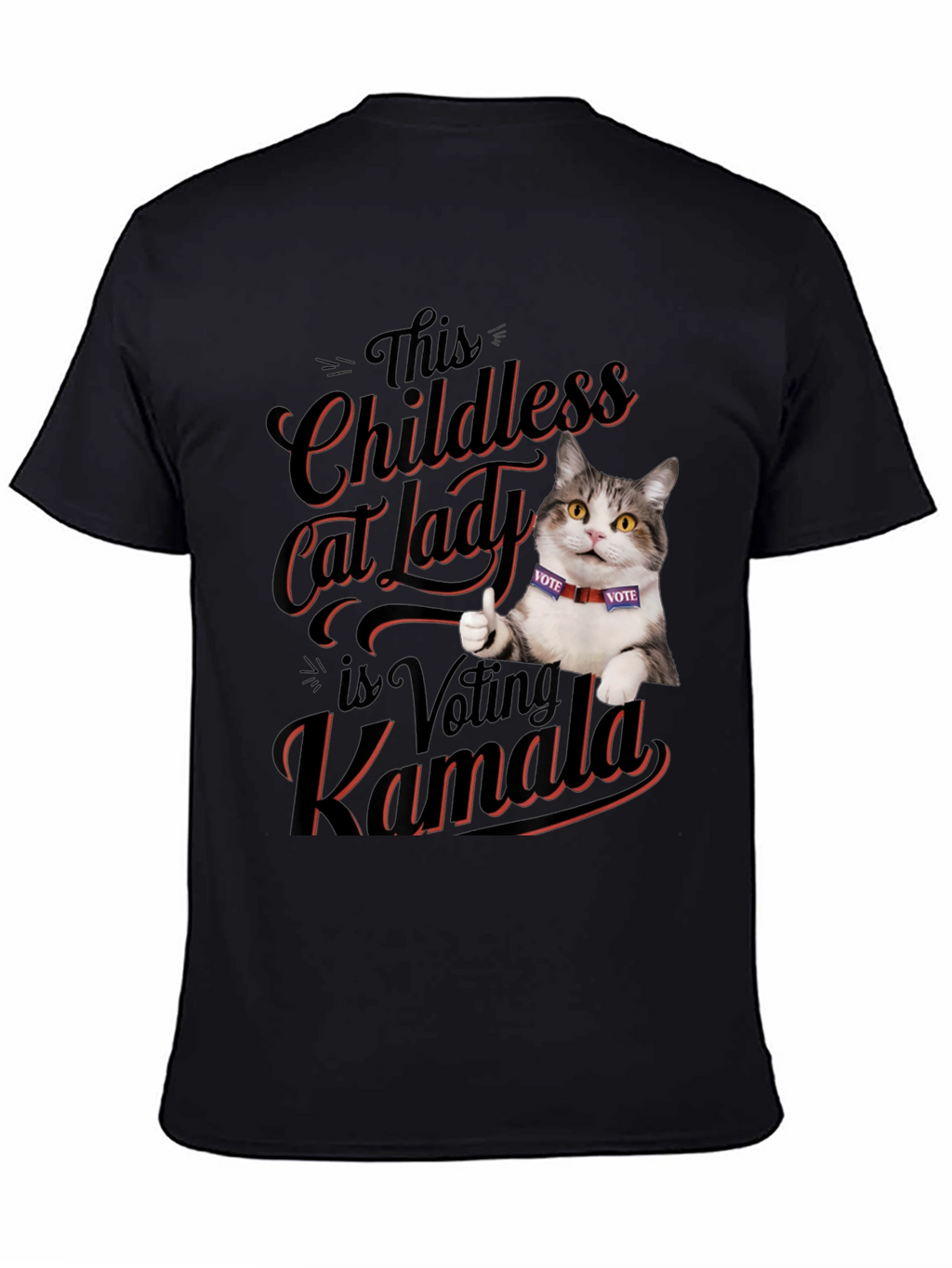 Childless Cat Lady Voting Kamala T-Shirt