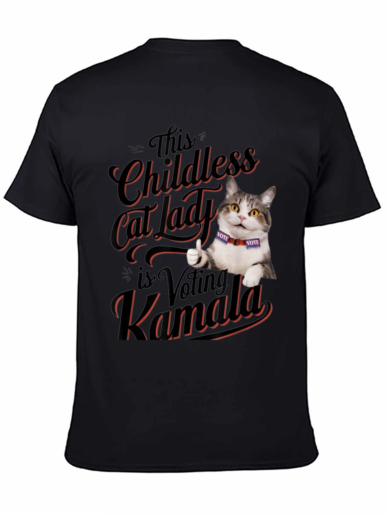 Childless Cat Lady Voting Kamala T-Shirt