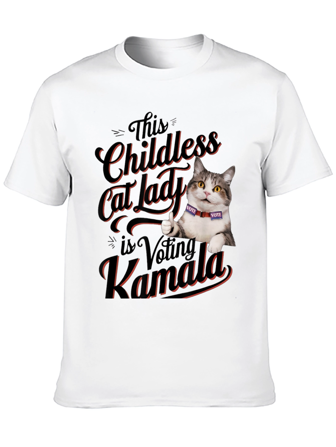 Childless Cat Lady Voting Kamala T-Shirt