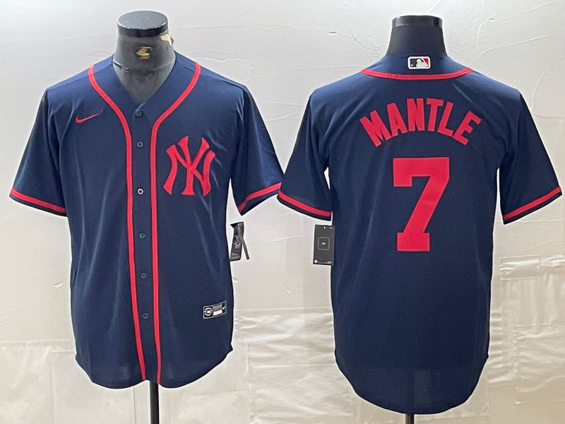 Men's New York Yankees Mickey Mantle #7 Navy Limited Game Jerseys