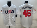 Men's 2023 World Baseball Classic #46 Paul Goldschmidt USA White Jerseys
