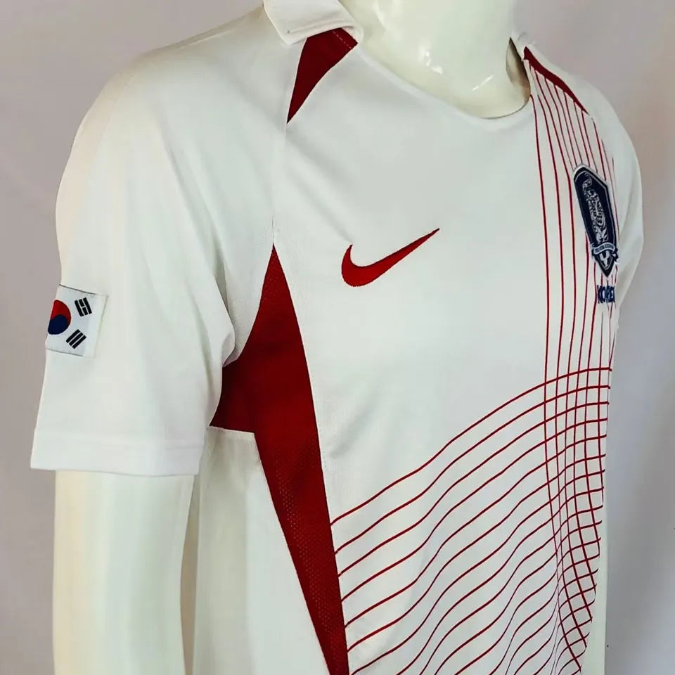 2002 South Korea Away White Retro Soccer Jersey Detail 3
