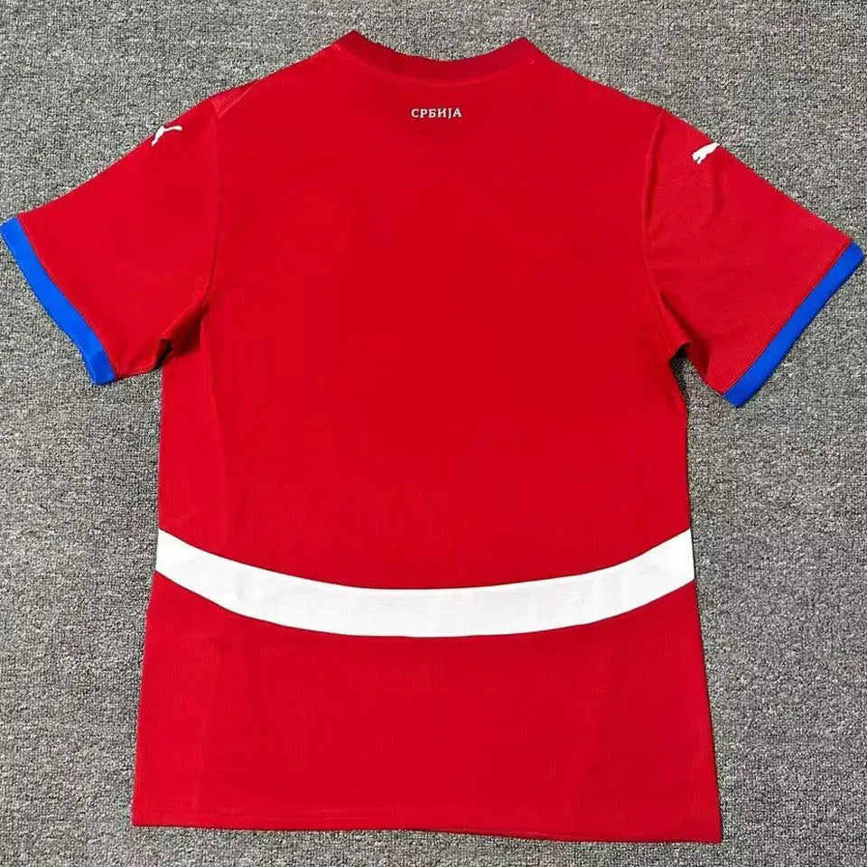 2024/25 Serbia Home Red Fans Soccer Jersey Back