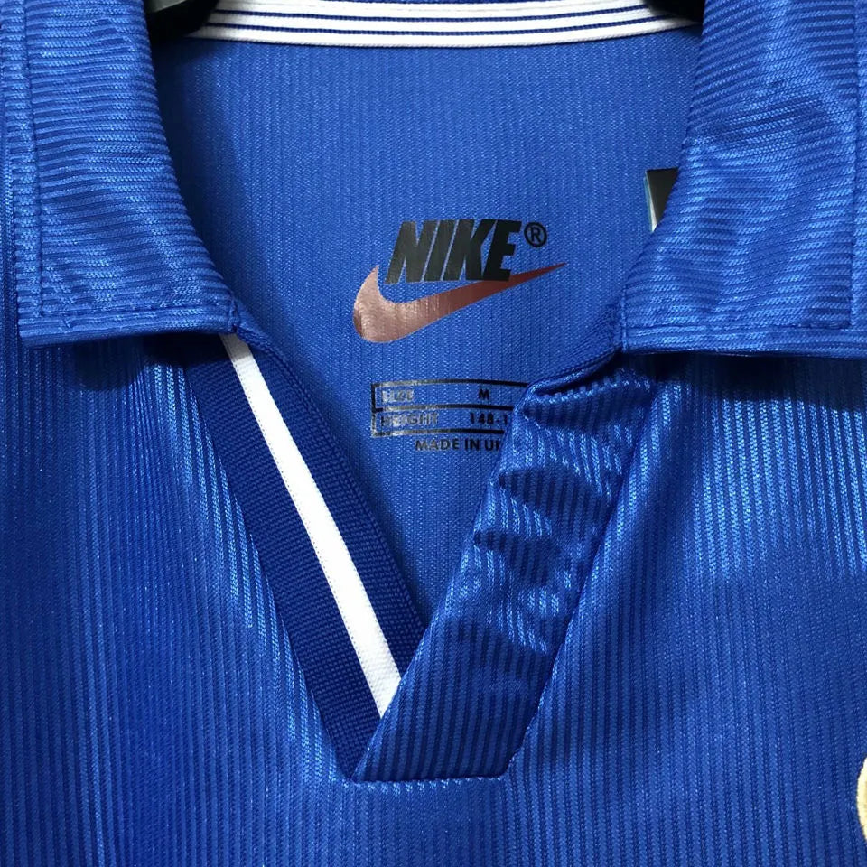 1998 Italy Home Blue Retro Soccer Jersey Detail 1
