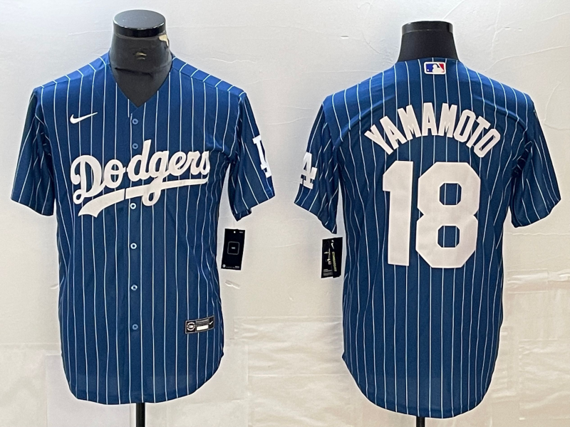 Men's Los Angeles Dodgers Yoshinobu Yamamoto #18 Blue Replica Player Jerseys