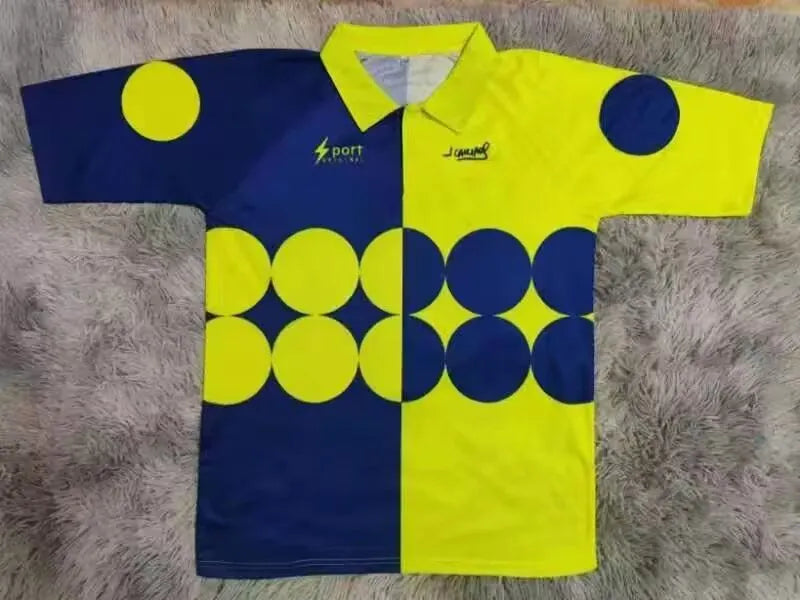 Mexico Yellow Blue Campos #1 Retro Soccer Jersey Back