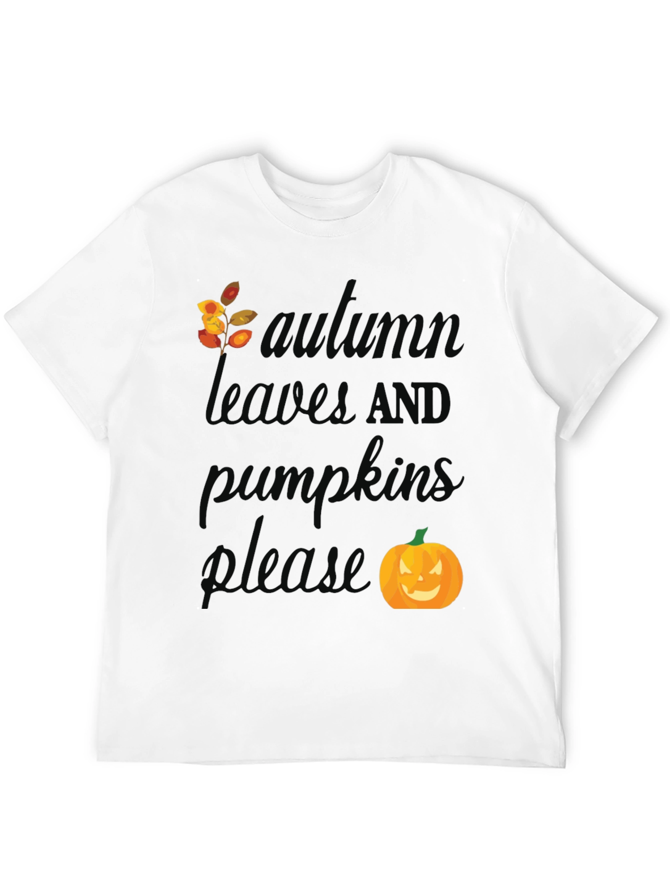 Autumn Leaves and Pumpkins Please T-Shirt