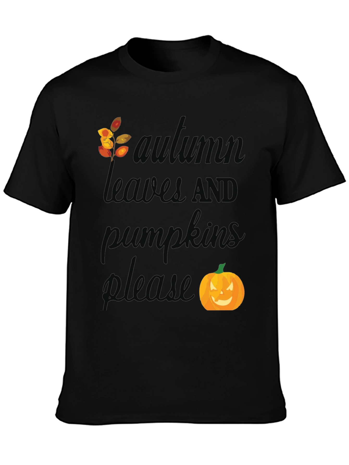 Autumn Leaves and Pumpkins Please T-Shirt