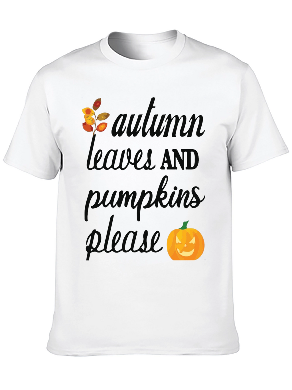 Autumn Leaves and Pumpkins Please T-Shirt