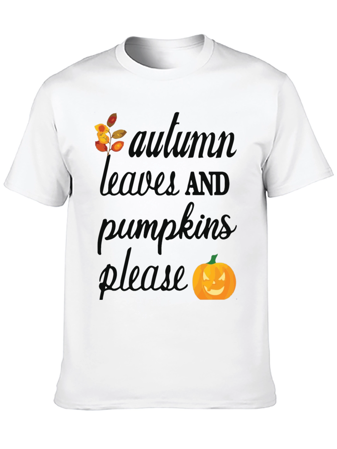 Autumn Leaves and Pumpkins Please T-Shirt