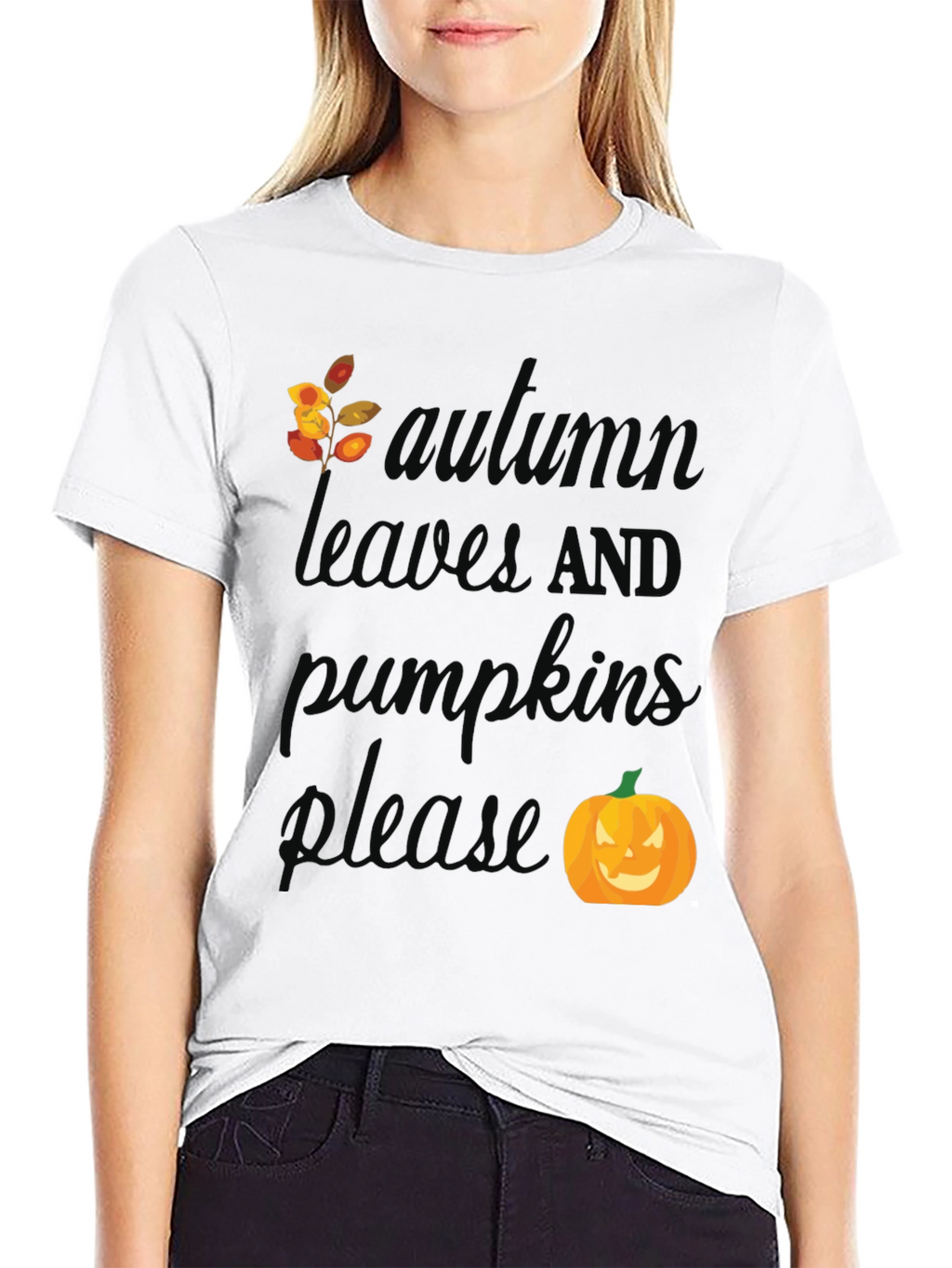 Autumn Leaves and Pumpkins Please T-Shirt