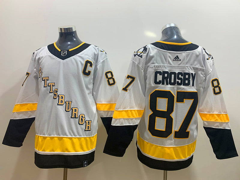 Men's Pittsburgh Penguins sidney crosby  #87 White Replica Player Jerseys