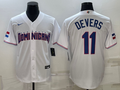 Men's 2023 World Baseball Classic #11 Rafael Devers Dominican Republic White Jerseys