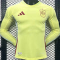 2024/25 Spain Away Yellow Player Version Long Sleeve Jersey Front