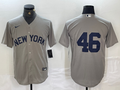 Men's New York Yankees Andy Pettitte #46 Gray Limited Game Name Jerseys