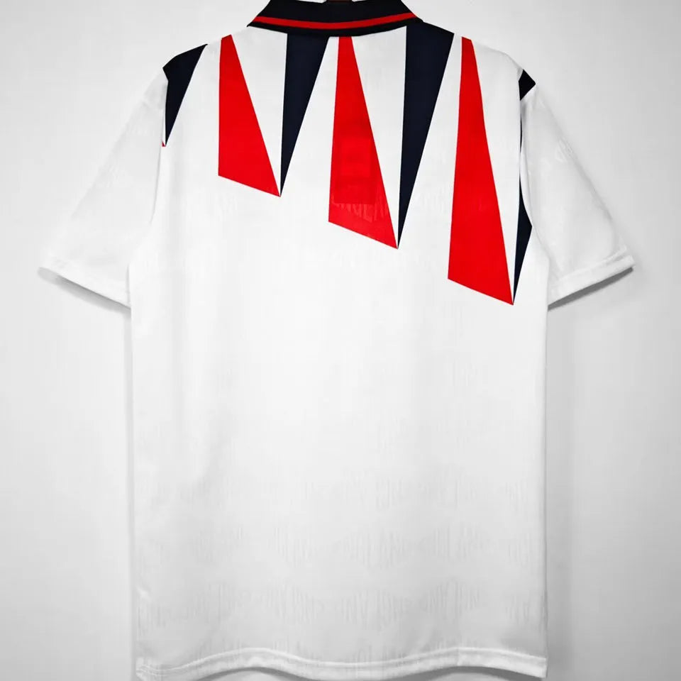 1992 England Home White Retro Soccer Jersey Back