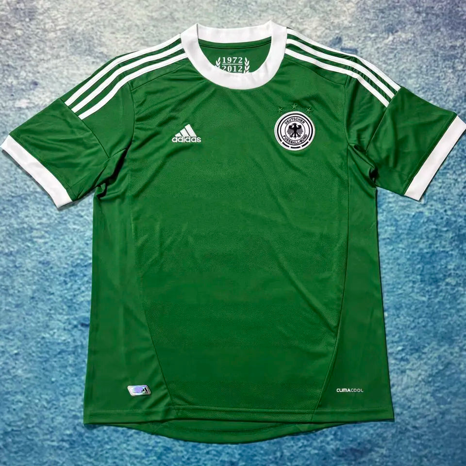 2012 Germany Away Green Retro Soccer Jersey Front