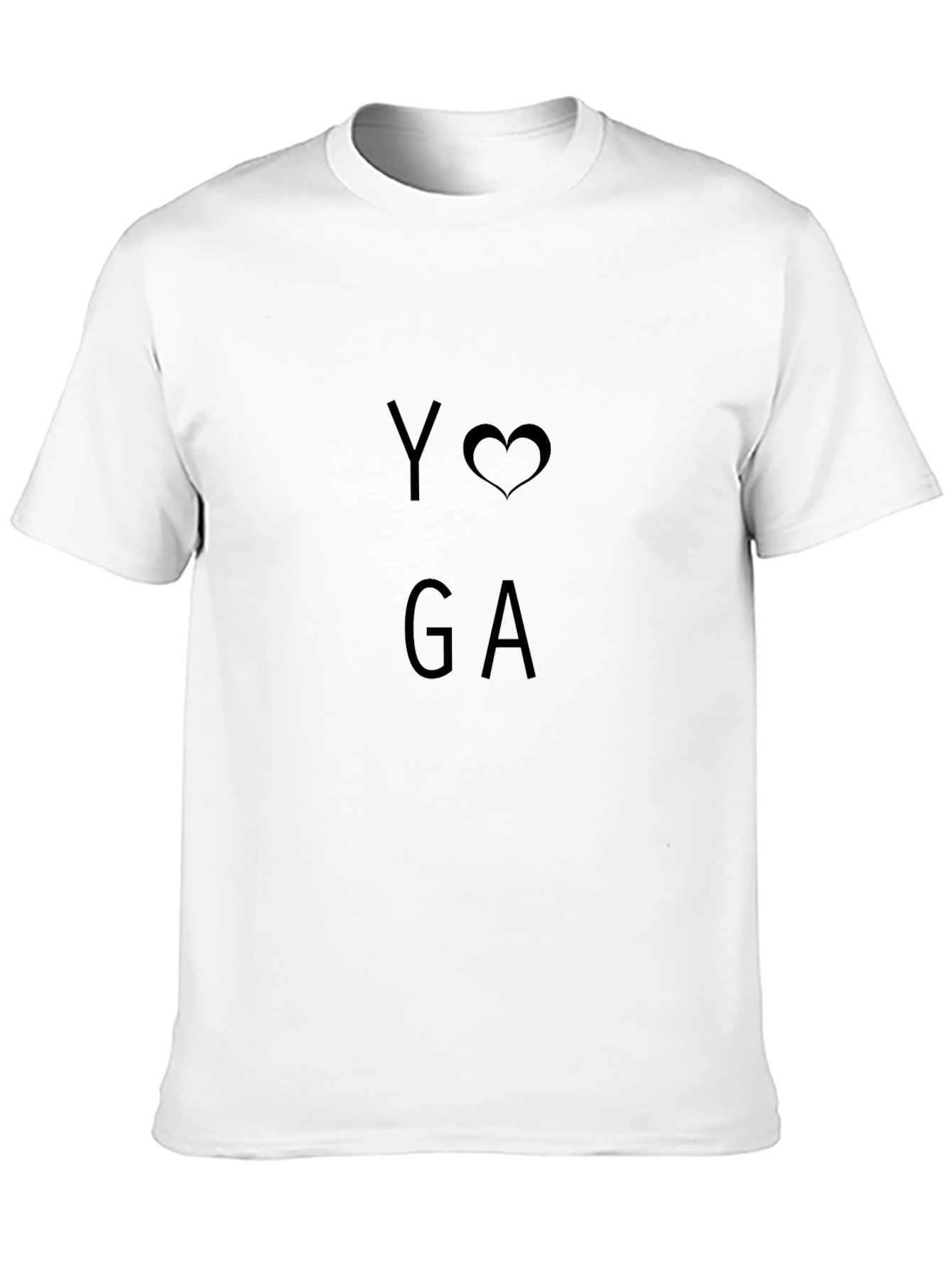 Yoga Heart Graphic Tee - Black Cotton T-Shirt