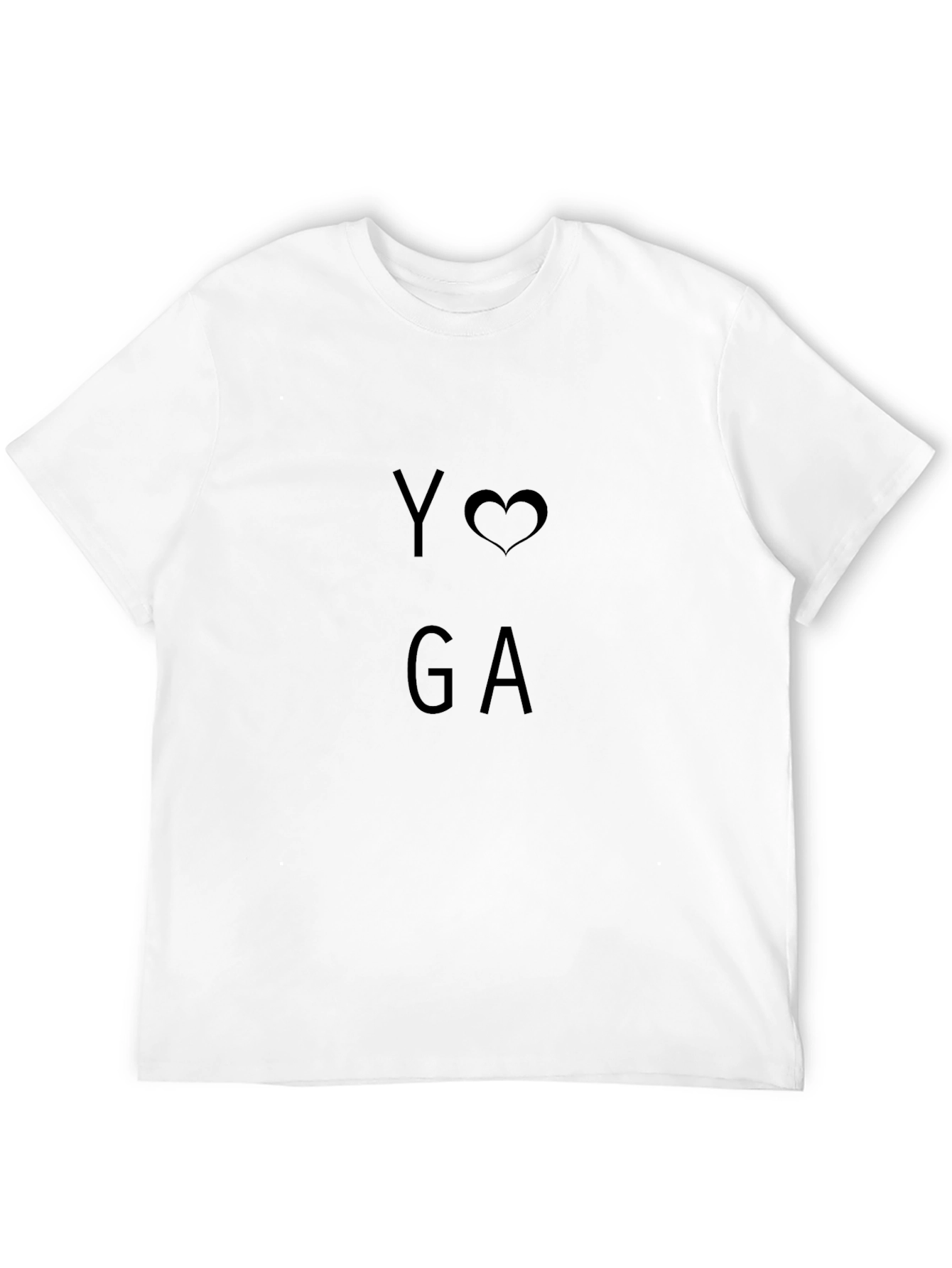 Yoga Heart Graphic Tee - Black Cotton T-Shirt
