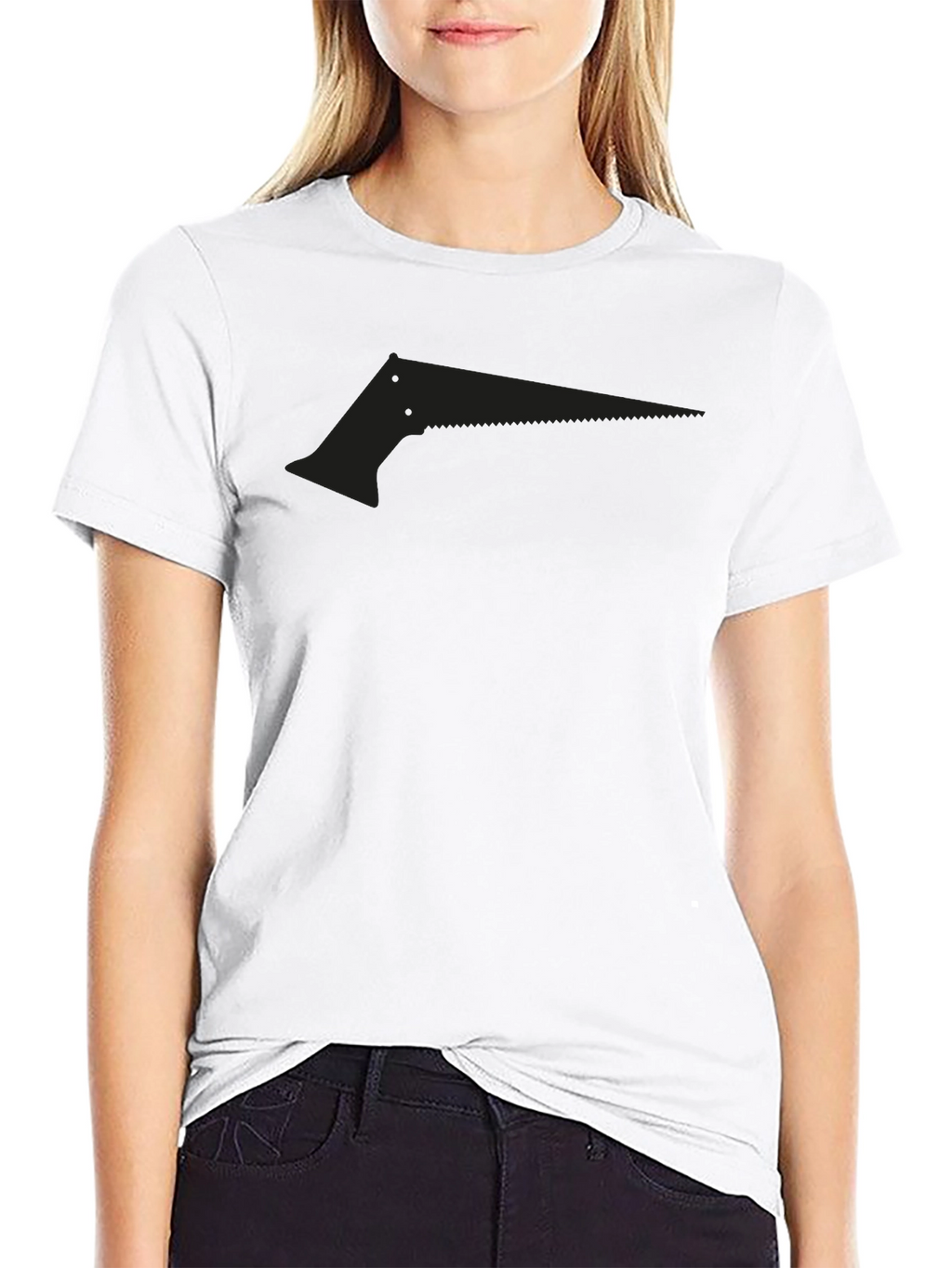 Mens Black Saw Graphic Tee - Edgy Design