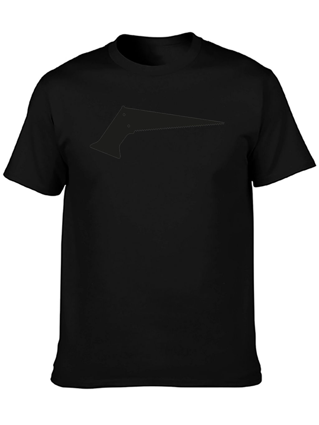 Mens Black Saw Graphic Tee - Edgy Design