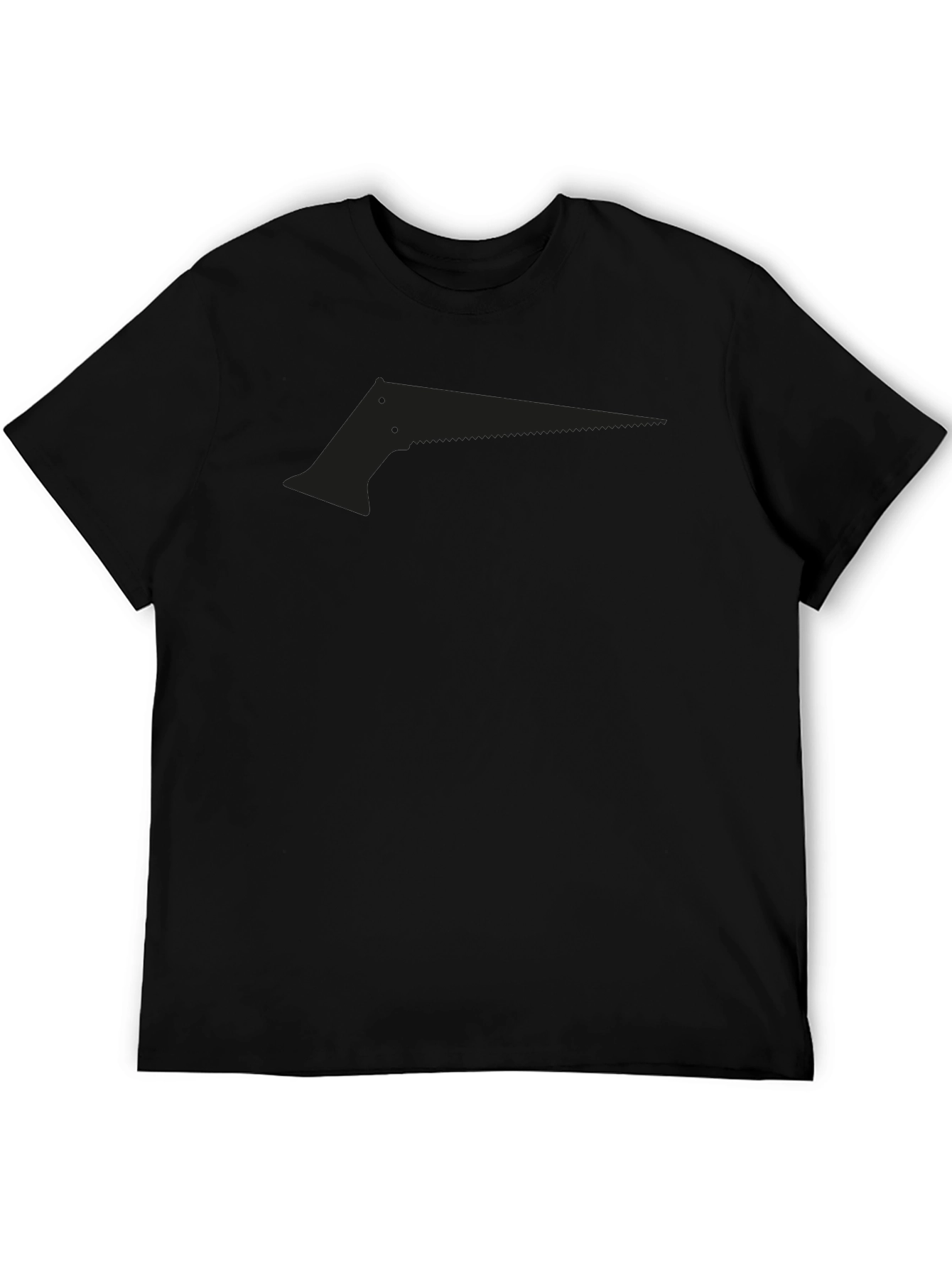 Mens Black Saw Graphic Tee - Edgy Design
