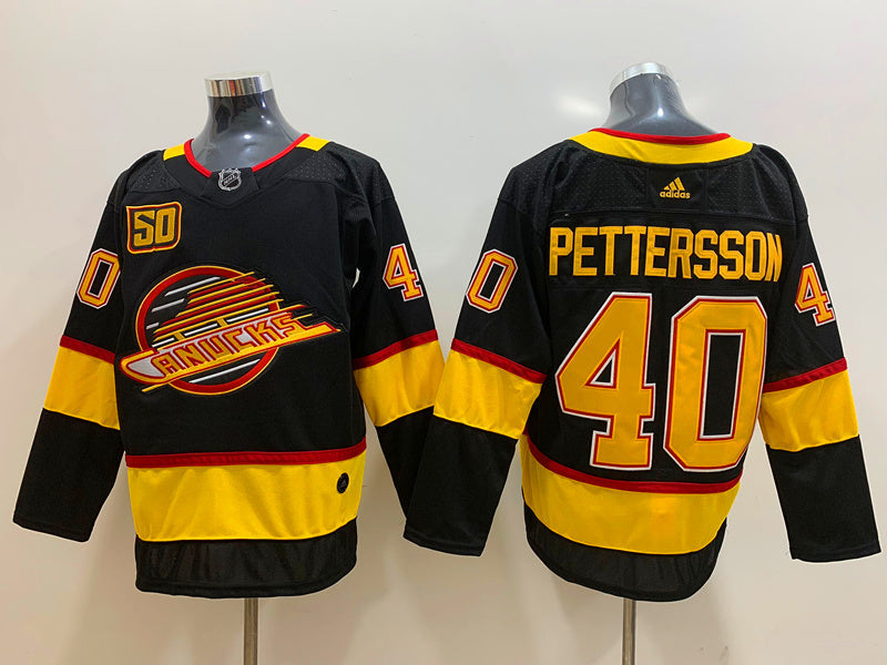 Men's Vancouver Canucks Elias Pettersson #40 Black Player Jerseys