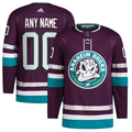 Men's Anaheim Ducks Purple 30th Anniversary Primegreen Authentic Custom Jerseys