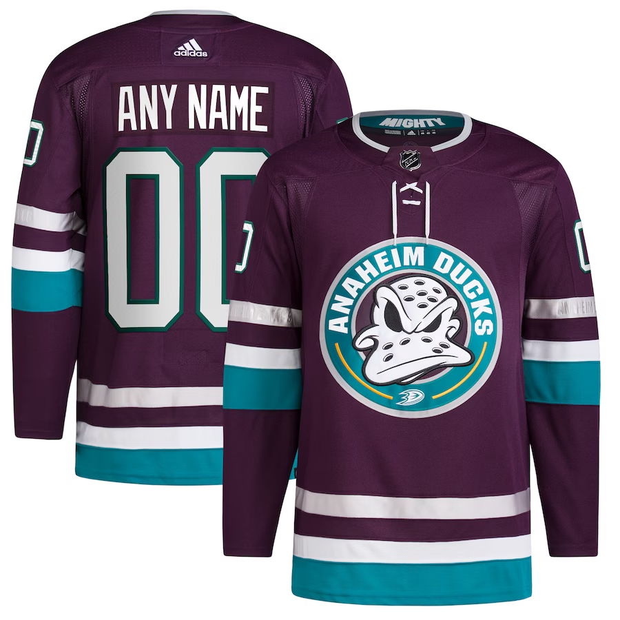 Men's Anaheim Ducks Purple 30th Anniversary Primegreen Authentic Custom Jerseys
