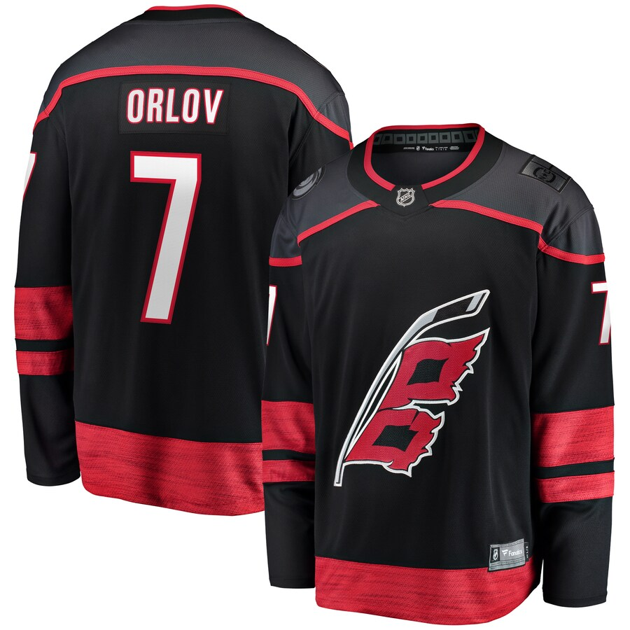 Men's Carolina Hurricanes Dmitry Orlov #7 Black Home Breakaway Player Jerseys