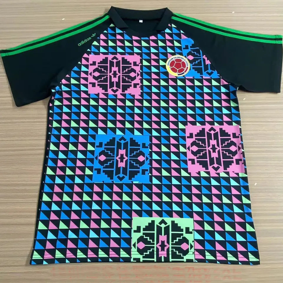 1990 Colombia Goalkeeper Retro Soccer Jersey Front