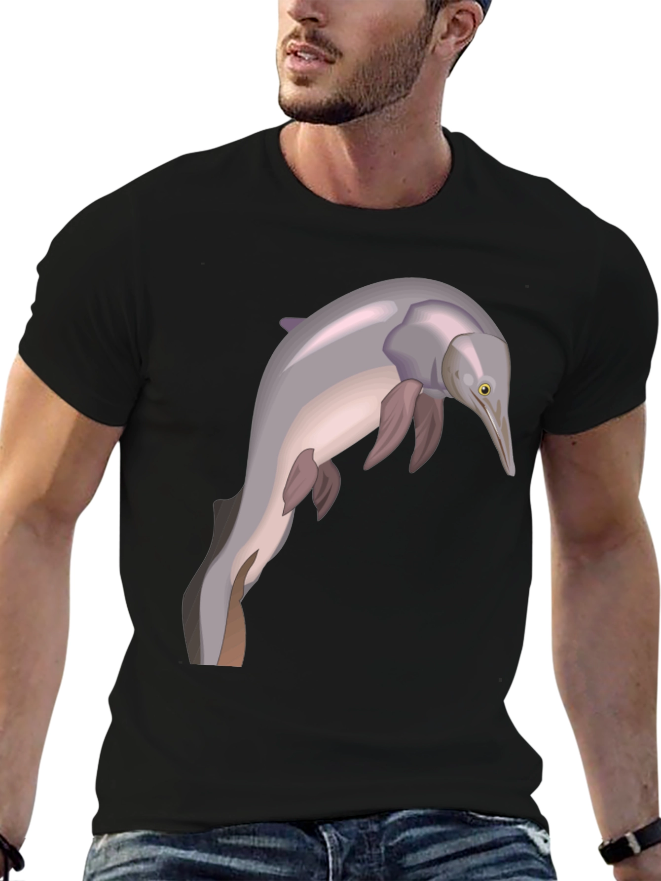 Amazon River Dolphin Graphic Tee - Black