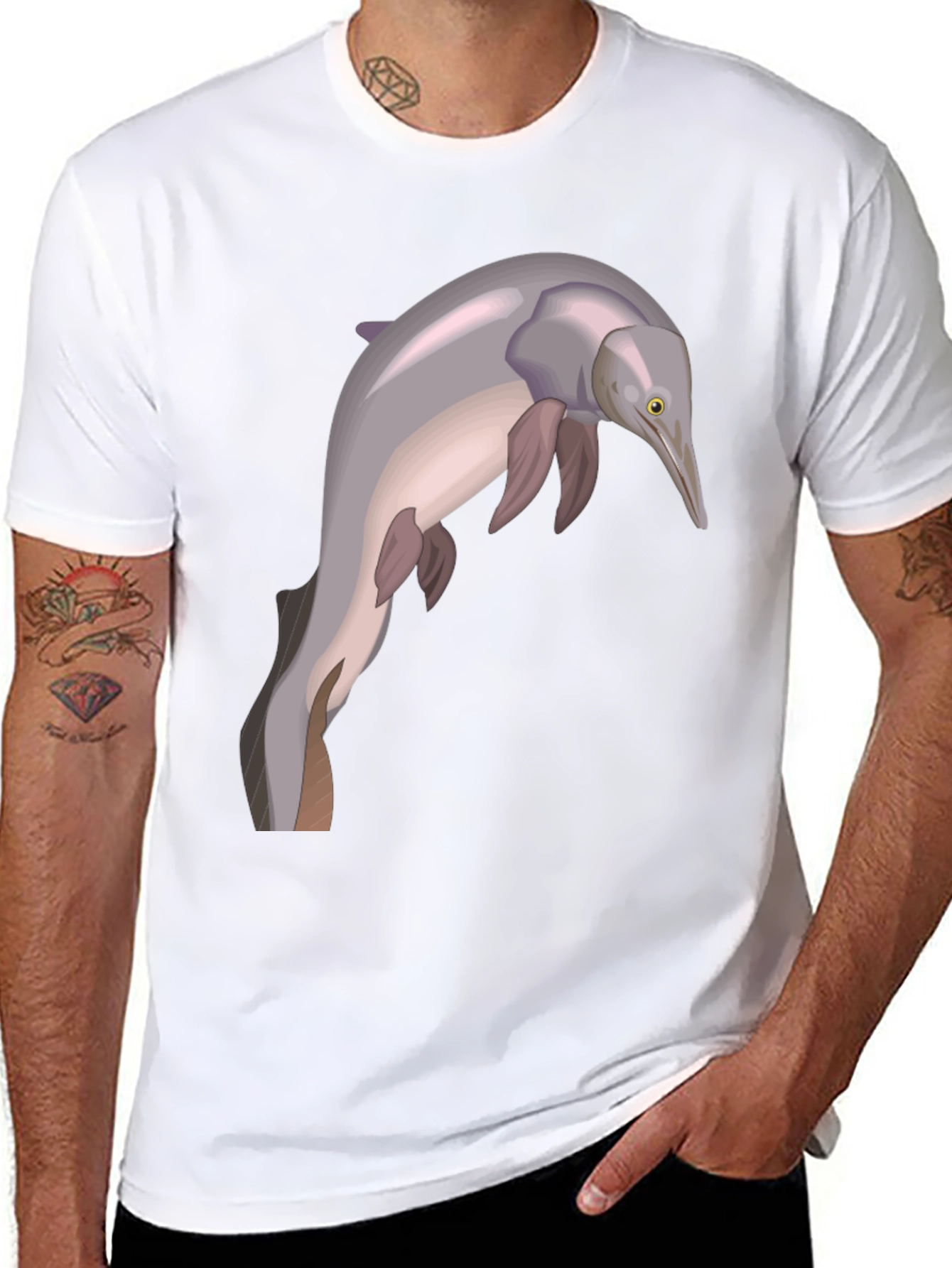 Amazon River Dolphin Graphic Tee - Black