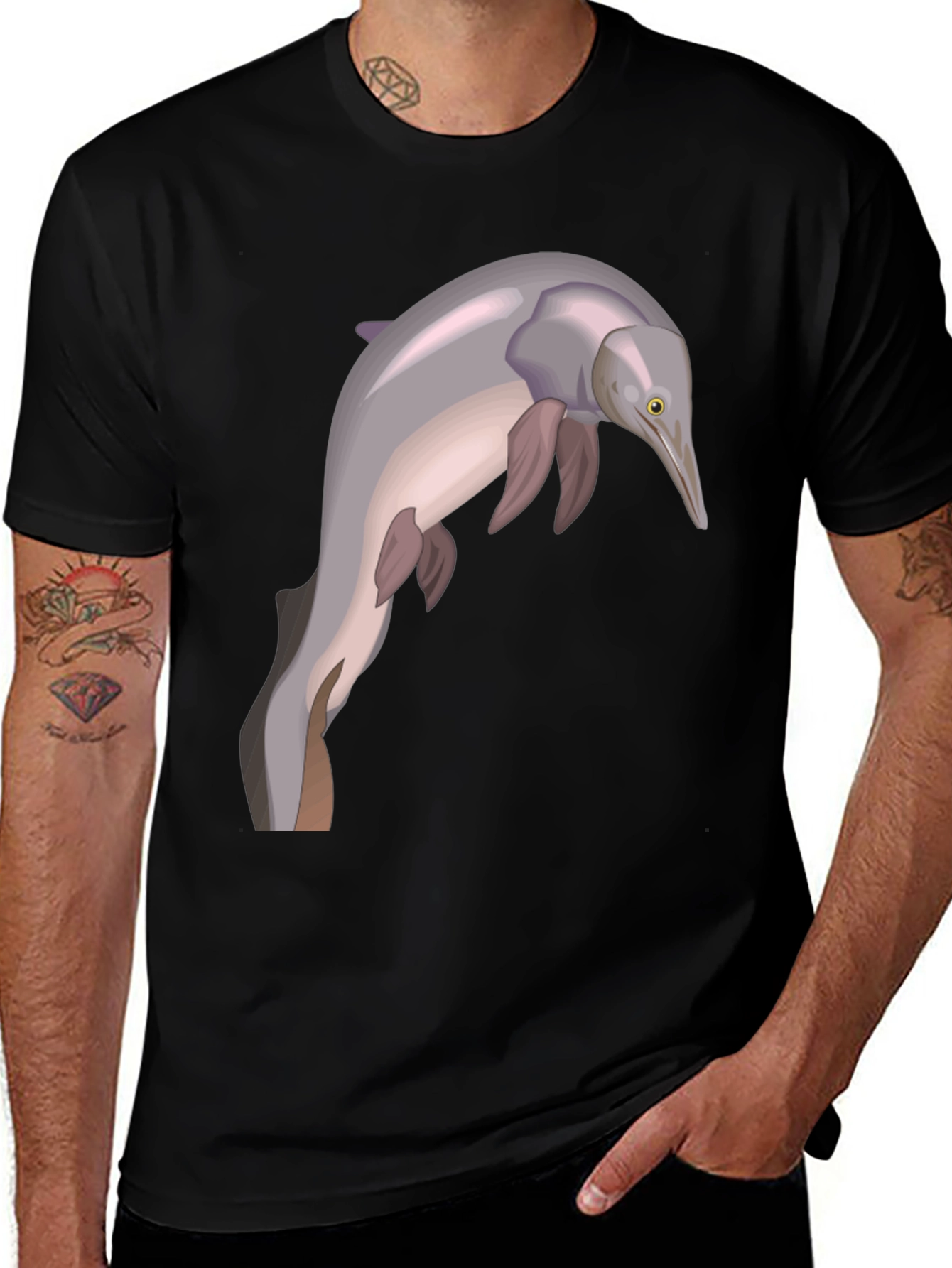 Amazon River Dolphin Graphic Tee - Black