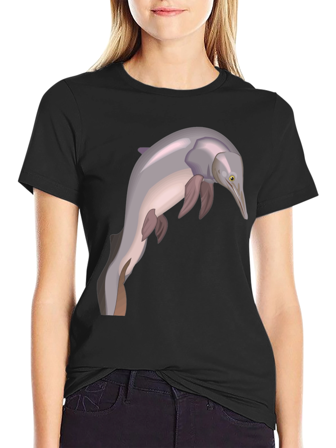 Amazon River Dolphin Graphic Tee - Black