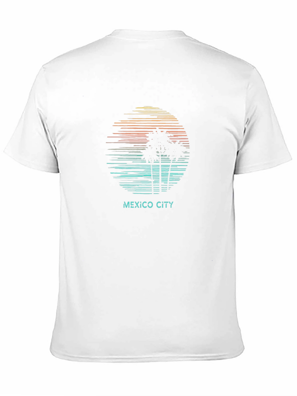 Mexico City Sunset Palm Tree T-Shirt - Black