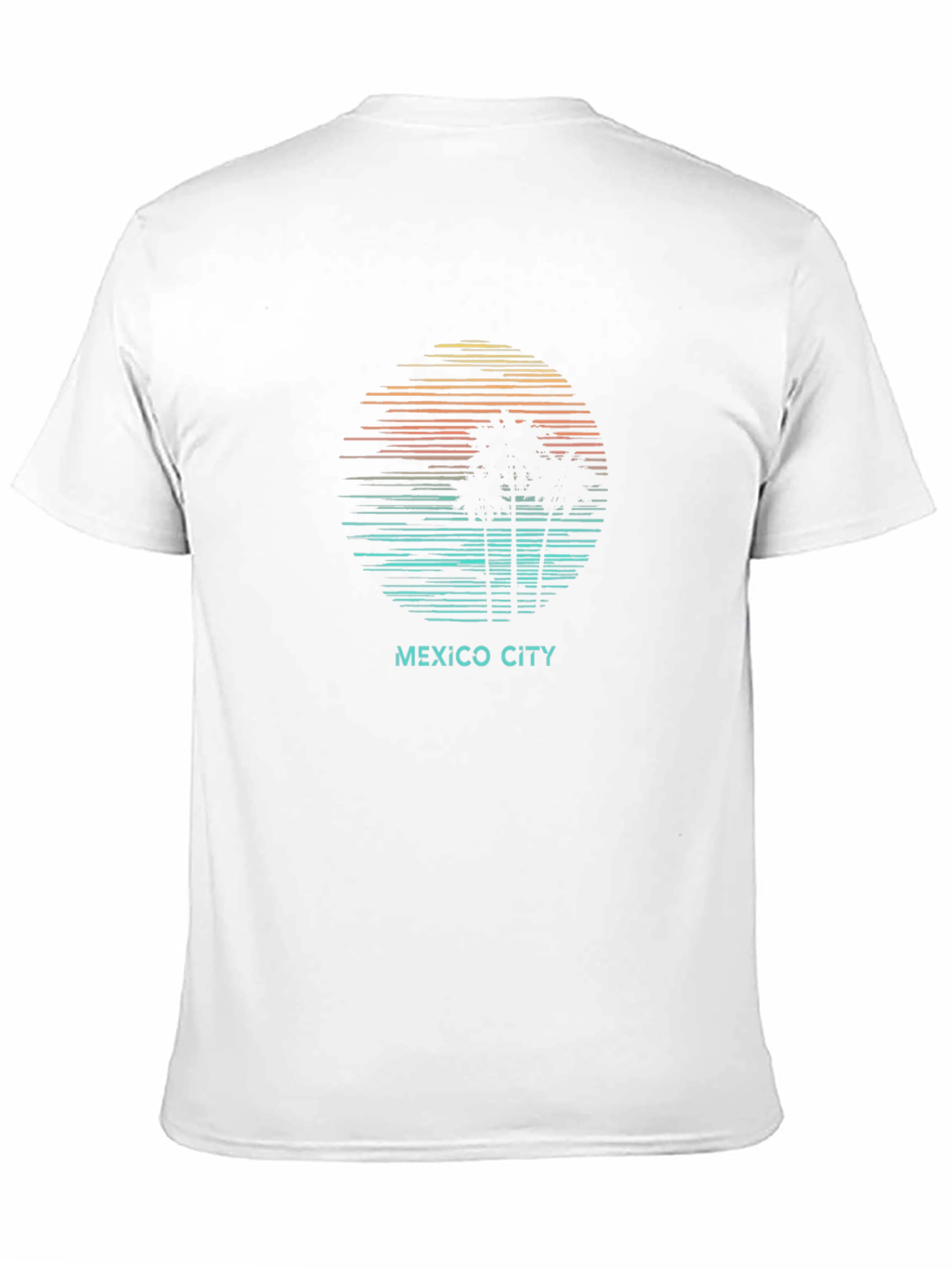Mexico City Sunset Palm Tree T-Shirt - Black