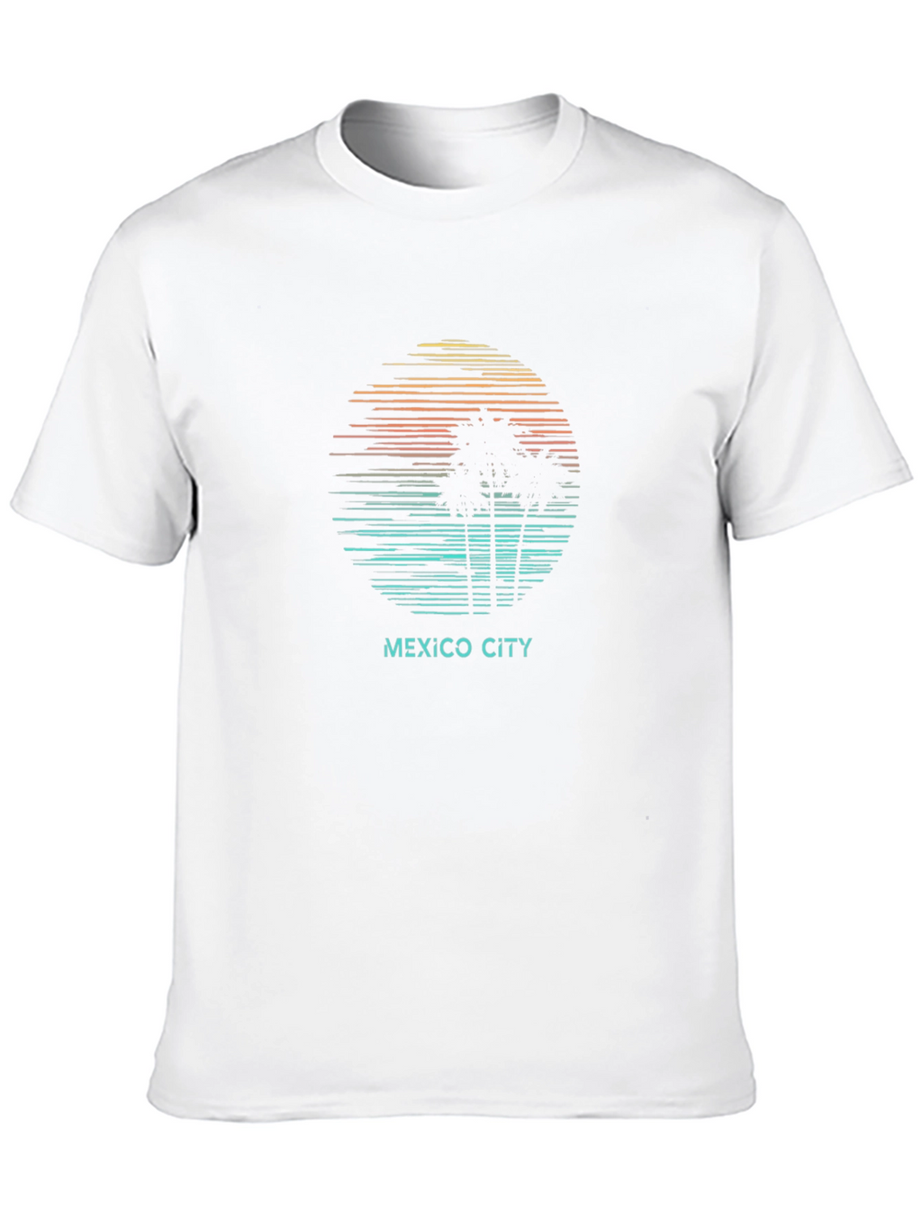 Mexico City Sunset Palm Tree T-Shirt - Black