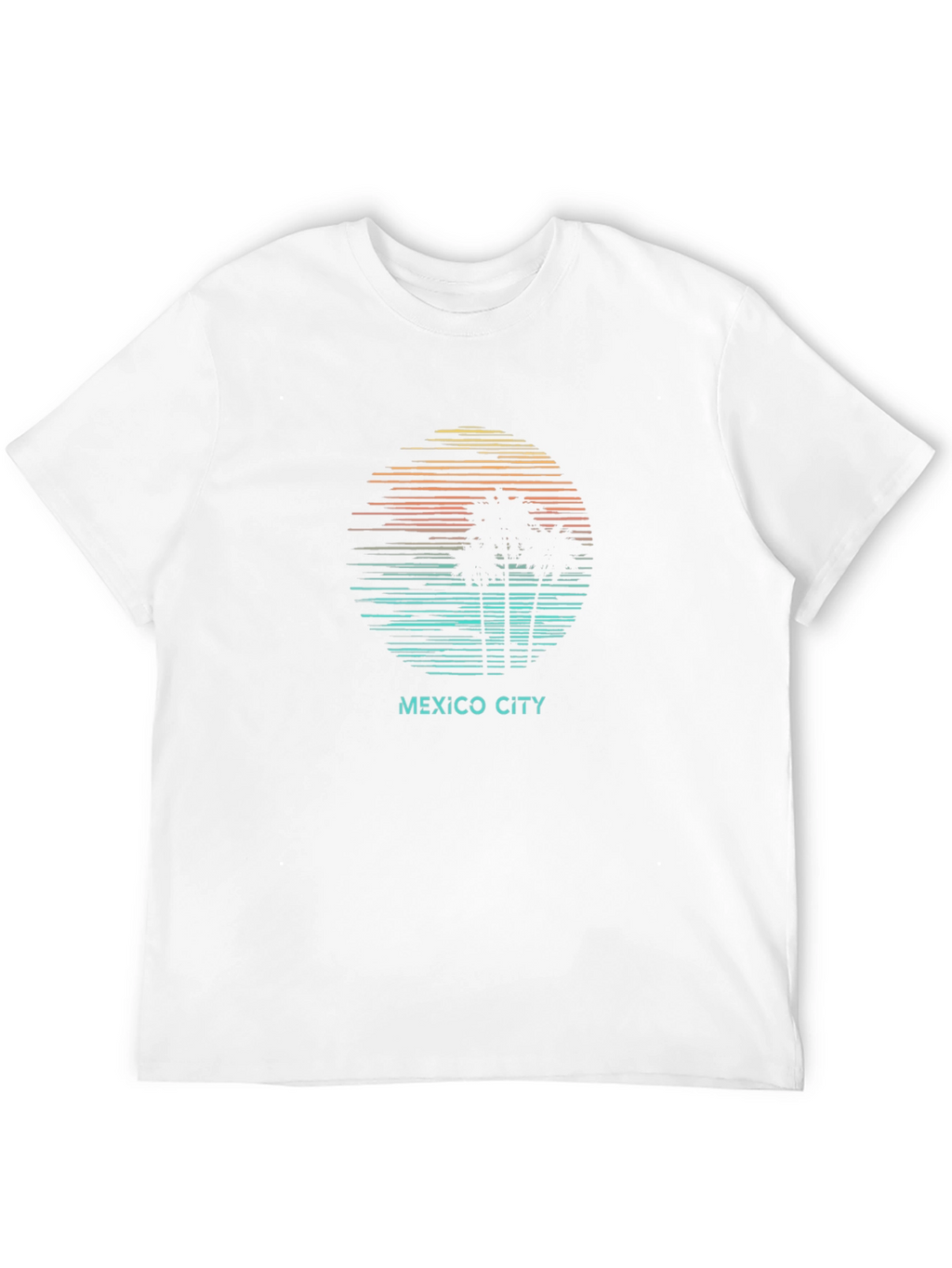 Mexico City Sunset Palm Tree T-Shirt - Black