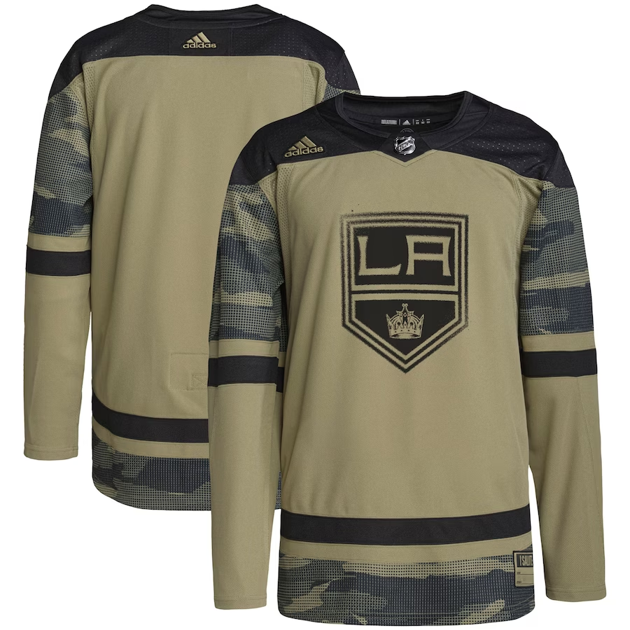 Men's Los Angeles Kings Camo Military Appreciation Team Authentic Practice Blank Jerseys