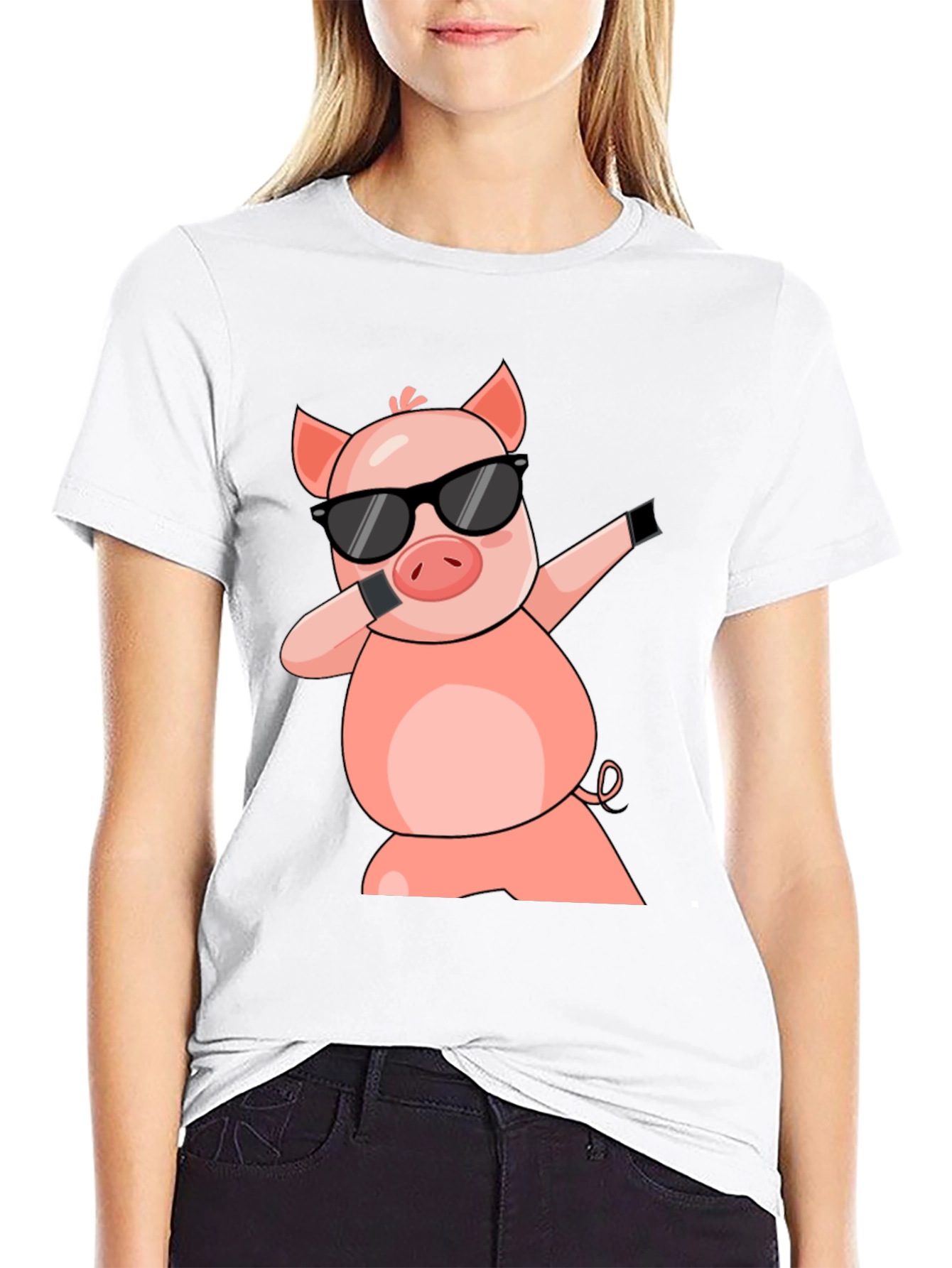 Dabbing Pig T-Shirt - Cool Cartoon Graphic Tee