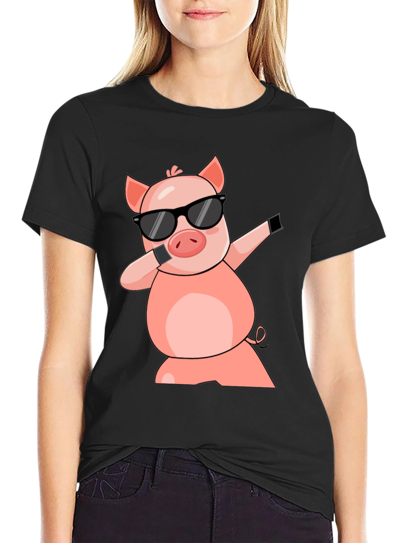 Dabbing Pig T-Shirt - Cool Cartoon Graphic Tee