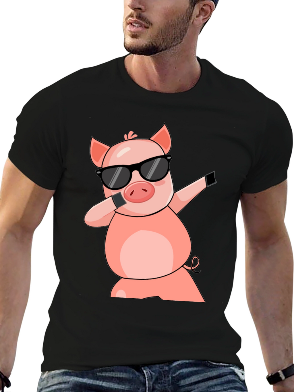 Dabbing Pig T-Shirt - Cool Cartoon Graphic Tee