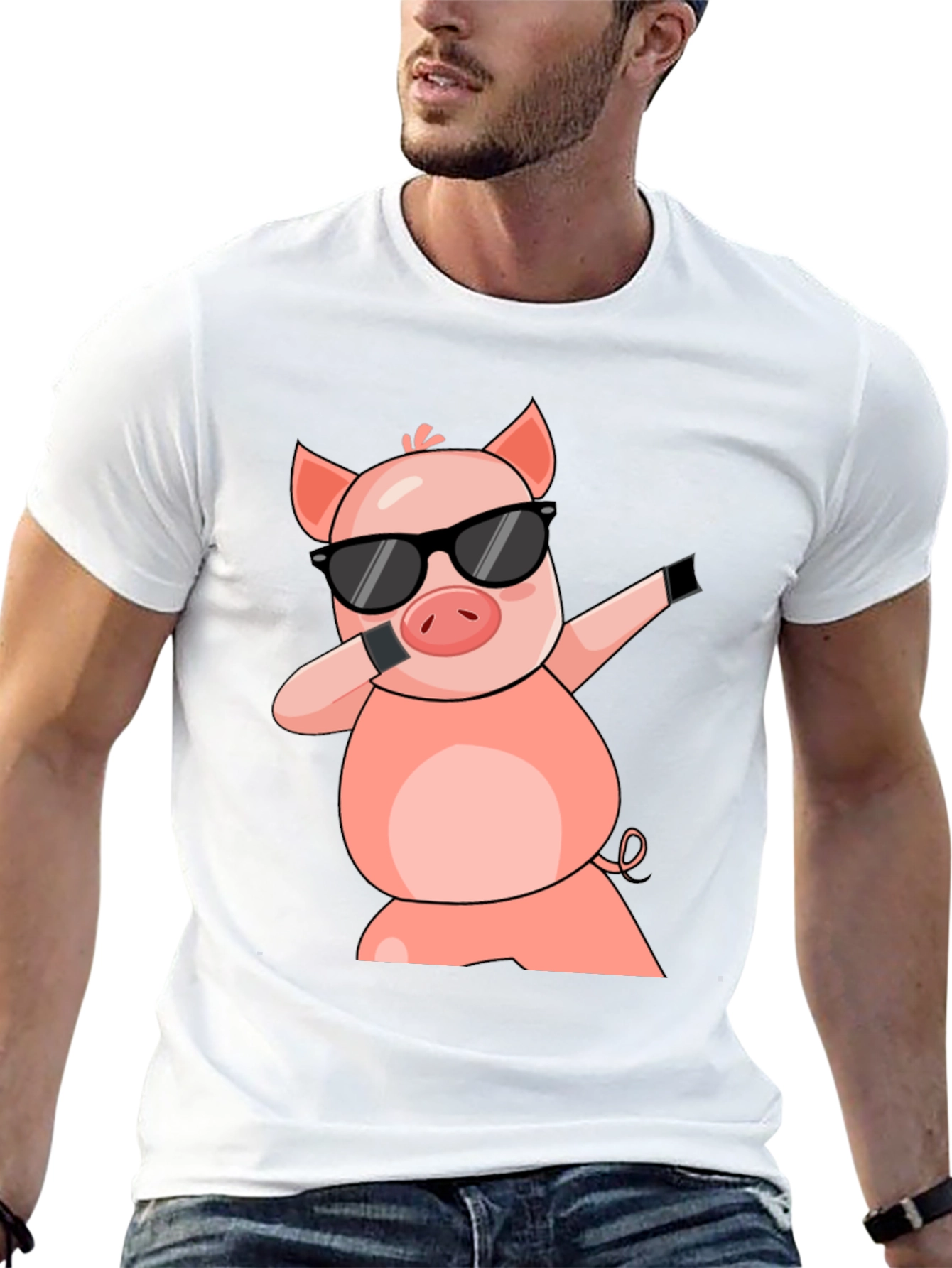 Dabbing Pig T-Shirt - Cool Cartoon Graphic Tee