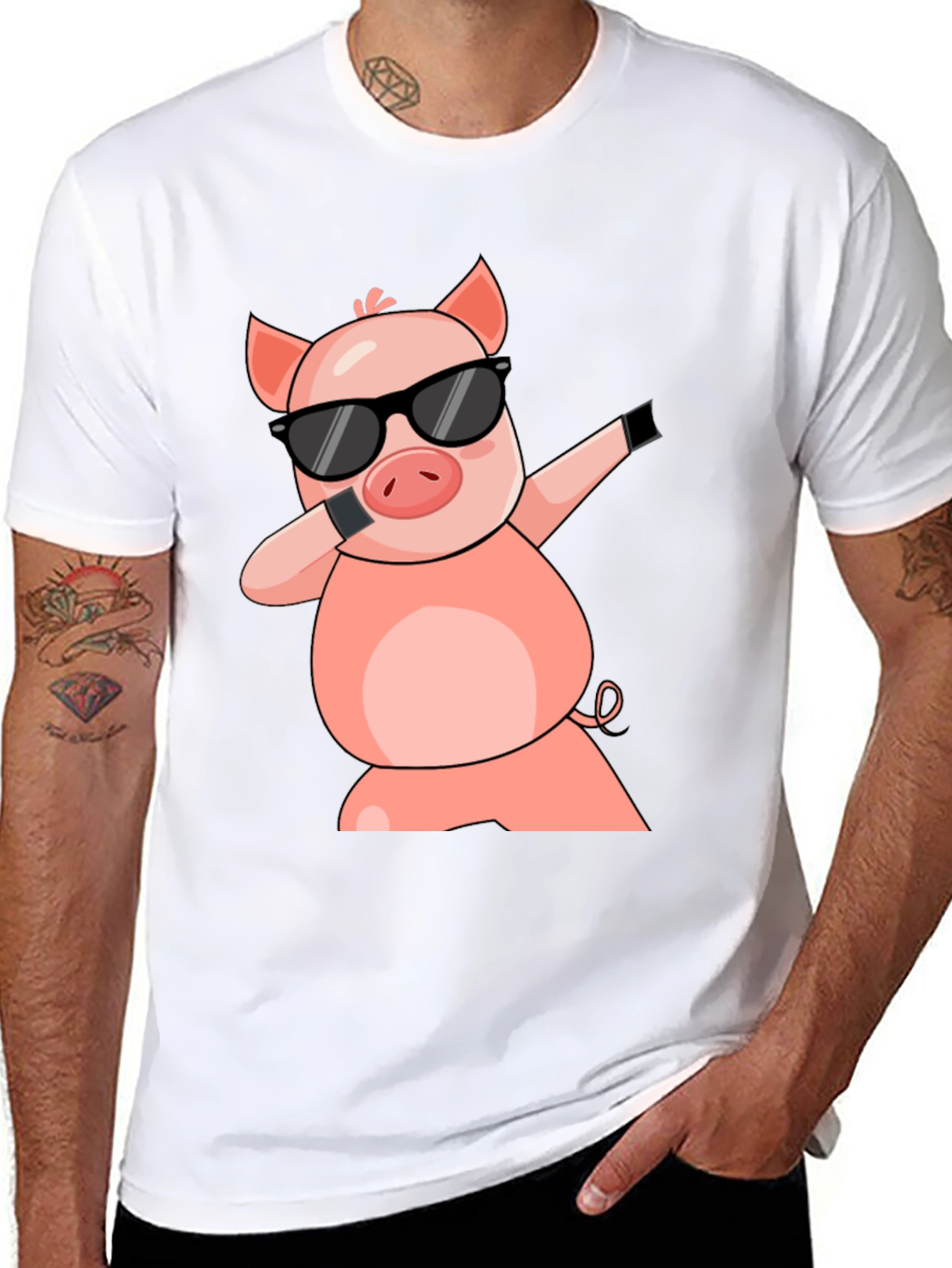 Dabbing Pig T-Shirt - Cool Cartoon Graphic Tee